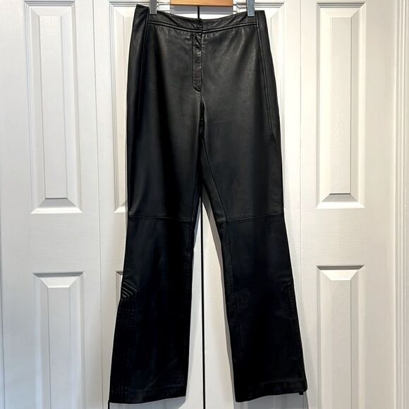 Betty Barclay Black Italian Leather High Waist Pants Size 8-10 see measurements - Picture 1 of 15